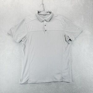 Kuhl Polo Shirt Mens L Gray Engineered Short Sleeve Performance Stretch Wicking
